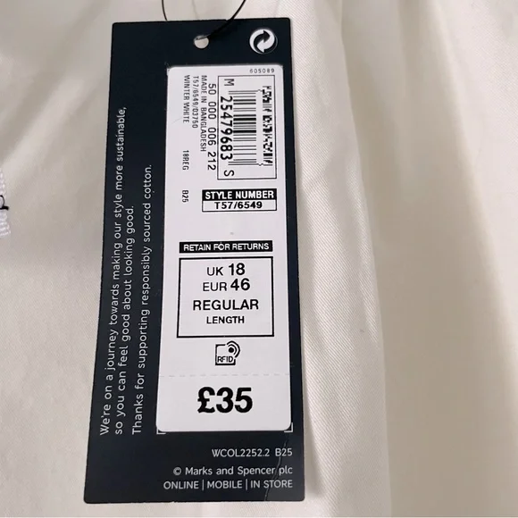 Marks & Spencer / M&S Ivory / Cream Wide Leg Trousers - Ribbon Belt - UK 18 R - Picture 4 of 4